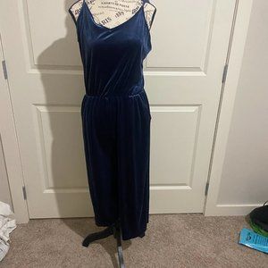 navy blue velvet romper